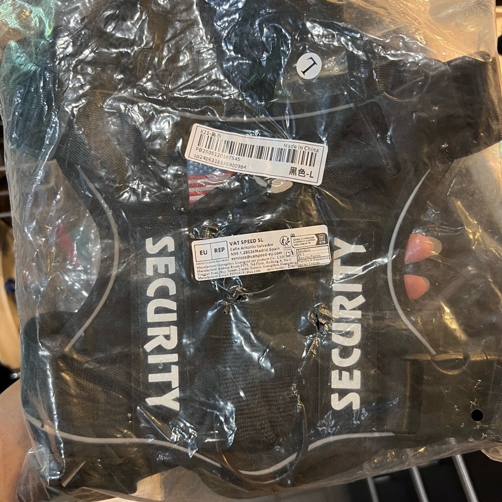 Black Security Dog Harness Size L Brand New - Picture 12 of 13